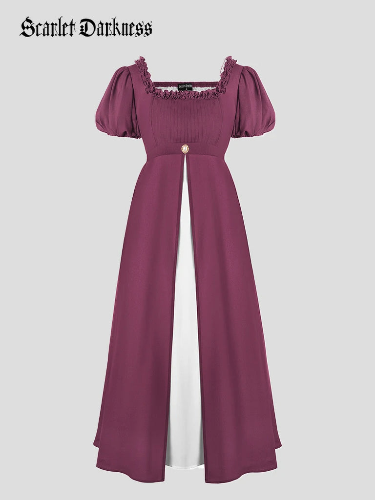 Scarlet Darkness Bridgeton Vintage Victoria Party Dress with Pockets Purple