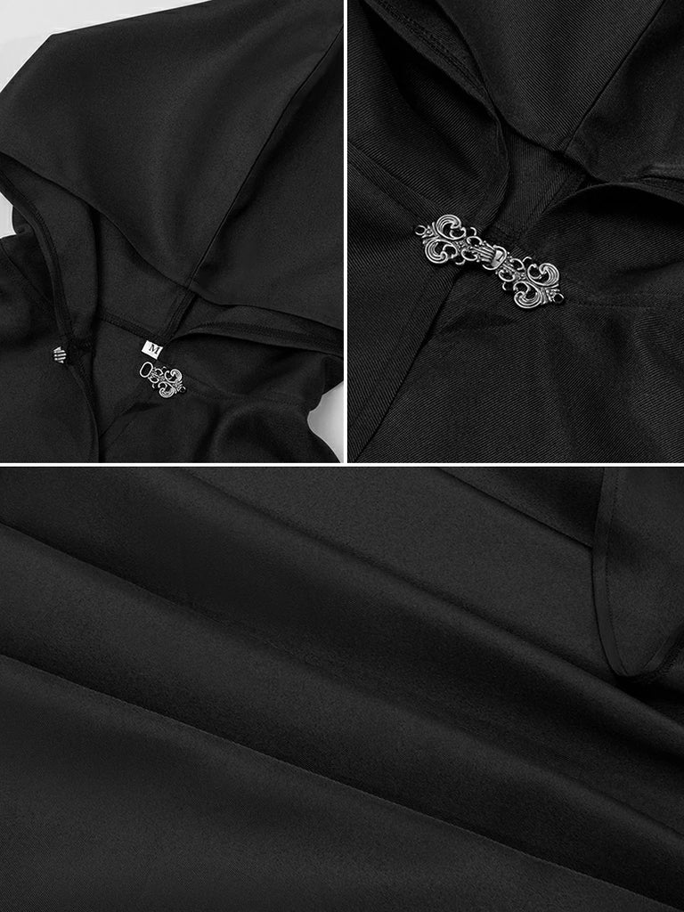 Scarlet Darkness 2025 Renaissance Wizard Short Hooded Cloak