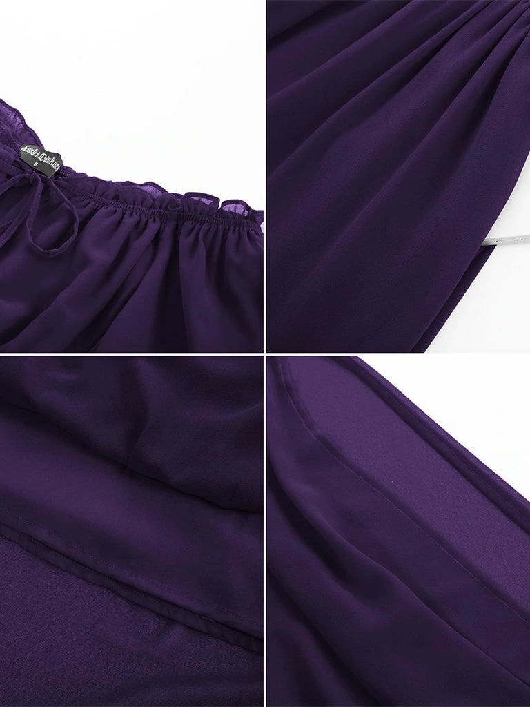 Scarlet Darkness Renaissance Chiffon Sleeve Elastic Waist Pocket Dress