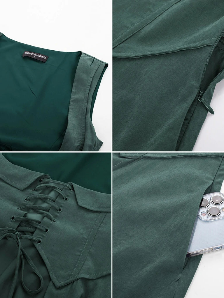 Scarlet Darkness Renaissance Costume U-Neck High-Lo Overdress