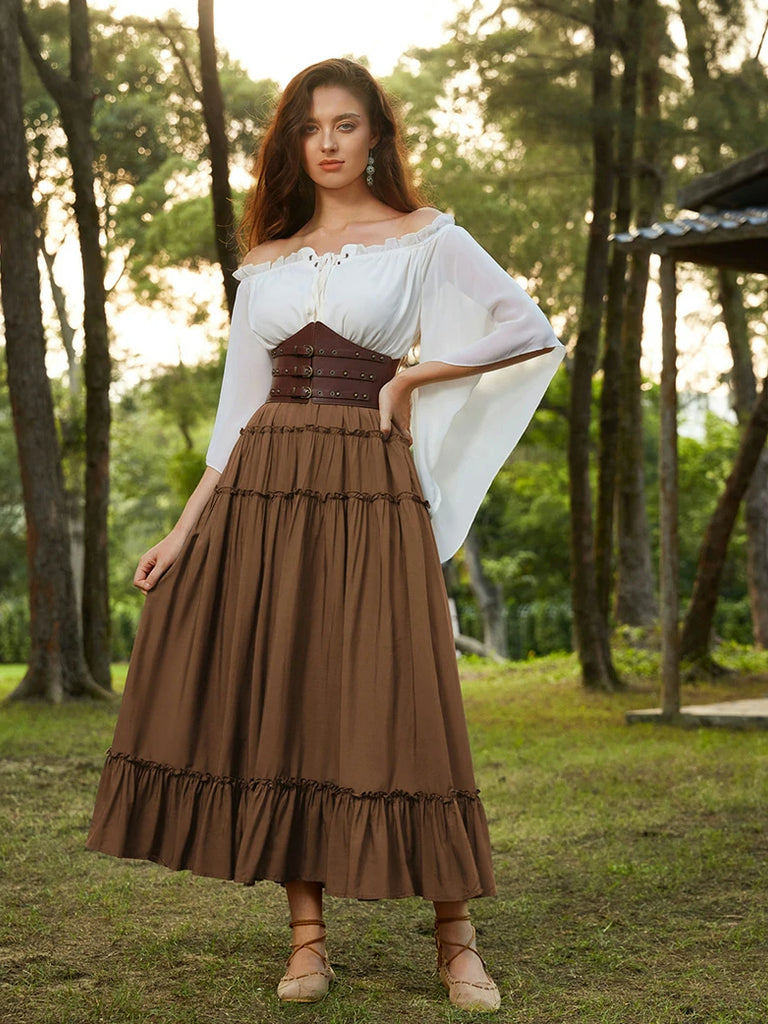 Scarlet Darkness Prairie Renaissance Layered and Versatile Pocket Skirt
