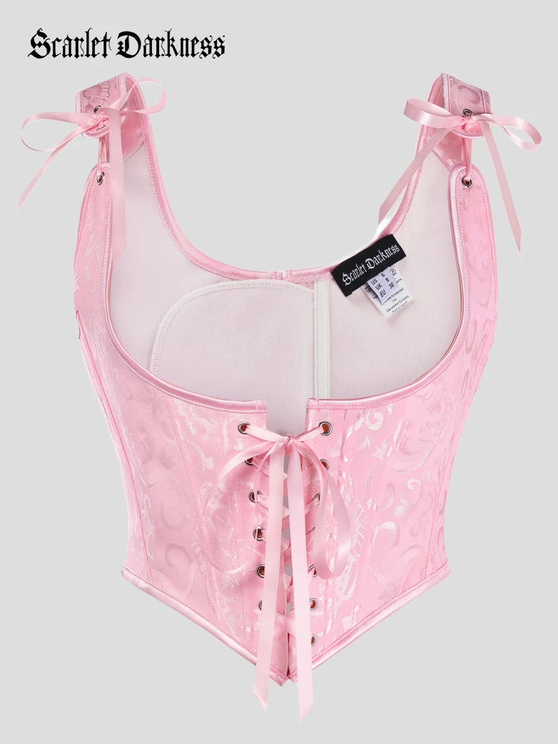 Scarlet Darkness Renaissance Jacquard Under bust Corset for Fairy