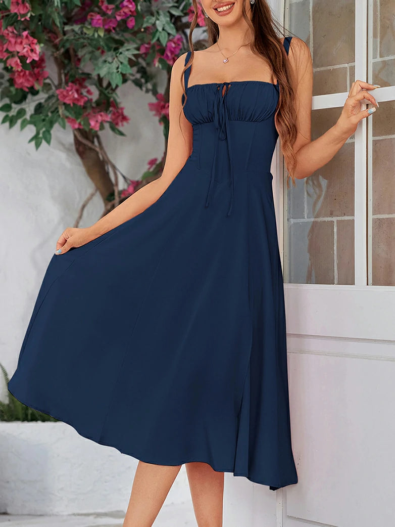 Scarlet Darkness 2025 Ruched Bust Split Thigh Cami Sundress Scarlet Darkness 2025 Ruched Bust Split Thigh Cami Sundress