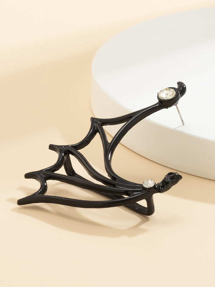 Scarlet Darkness Black Geometric Hollow Elf Wing Earring One Piece