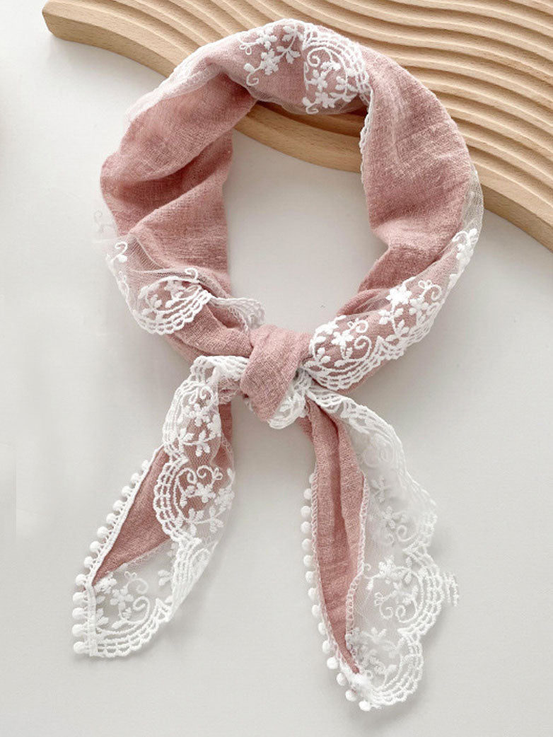 Scarlet Darkness Cottagecore Cotton Scarf Turban Pink