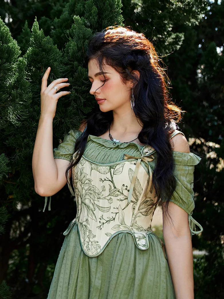 Scarlet Darkness Victorian Fairy Cottagecore Corset Lace-up Vest Scarlet Darkness Victorian Fairy Cottagecore Corset Lace-up Vest