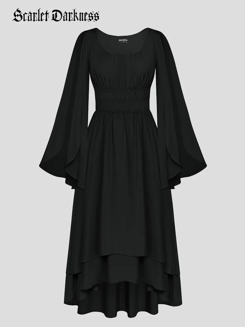 SCARLET DARKNESS Renaissance jurk voor dames, lange mouwen, maxi-jurk, schoudervrij, middeleeuwse corsagejurk, bruiloft SCARLET DARKNESS Renaissance jurk voor dames, lange mouwen, maxi-jurk, schoudervrij, middeleeuwse corsagejurk, bruiloft