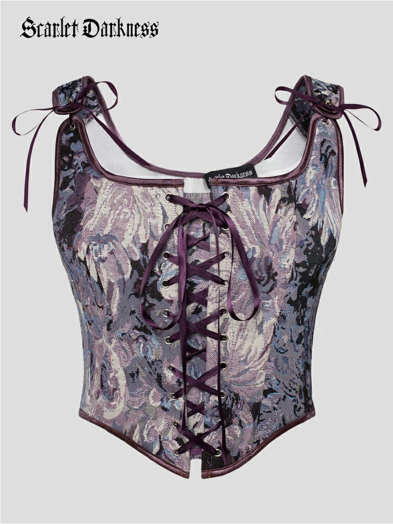 SCARLET DARKNESS Renaissance korset voor dames, volledige borst, vetersluiting, top, vintage korset, vest, donkerblauw, 42 SCARLET DARKNESS Renaissance korset voor dames, volledige borst, vetersluiting, top, vintage korset, vest, donkerblauw, 42