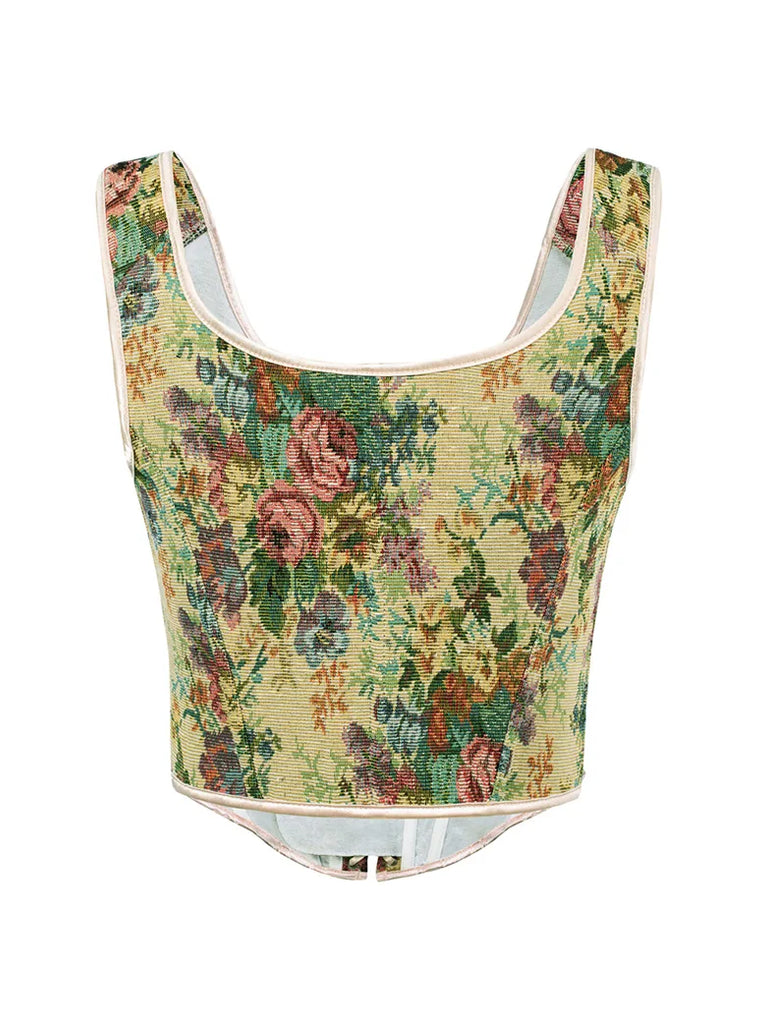 Scarlett Darkness SCARLET DARKNESS Corset Floral à Lacets Pour Scarlett Darkness SCARLET DARKNESS Corset Floral à Lacets Pour