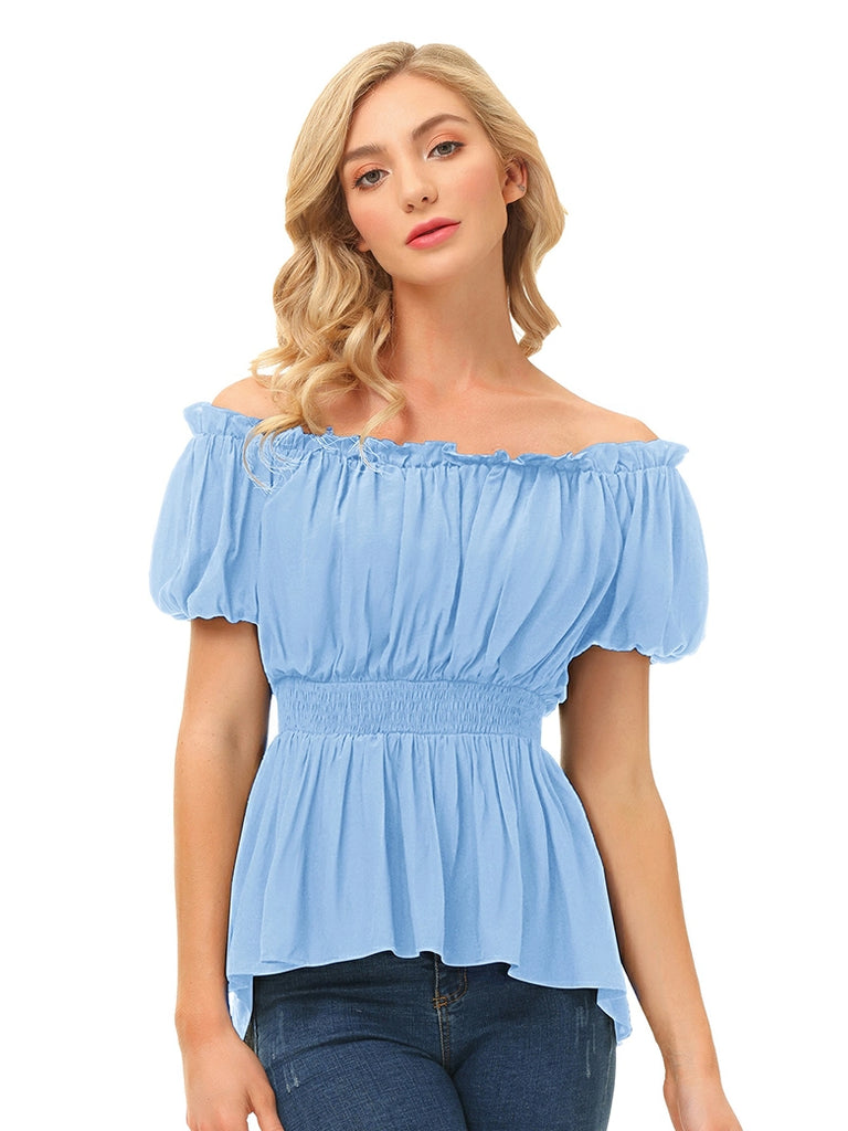 Scarlet Darkness Renaissance Off the Shoulder Comfy Cotton Pirate Tops