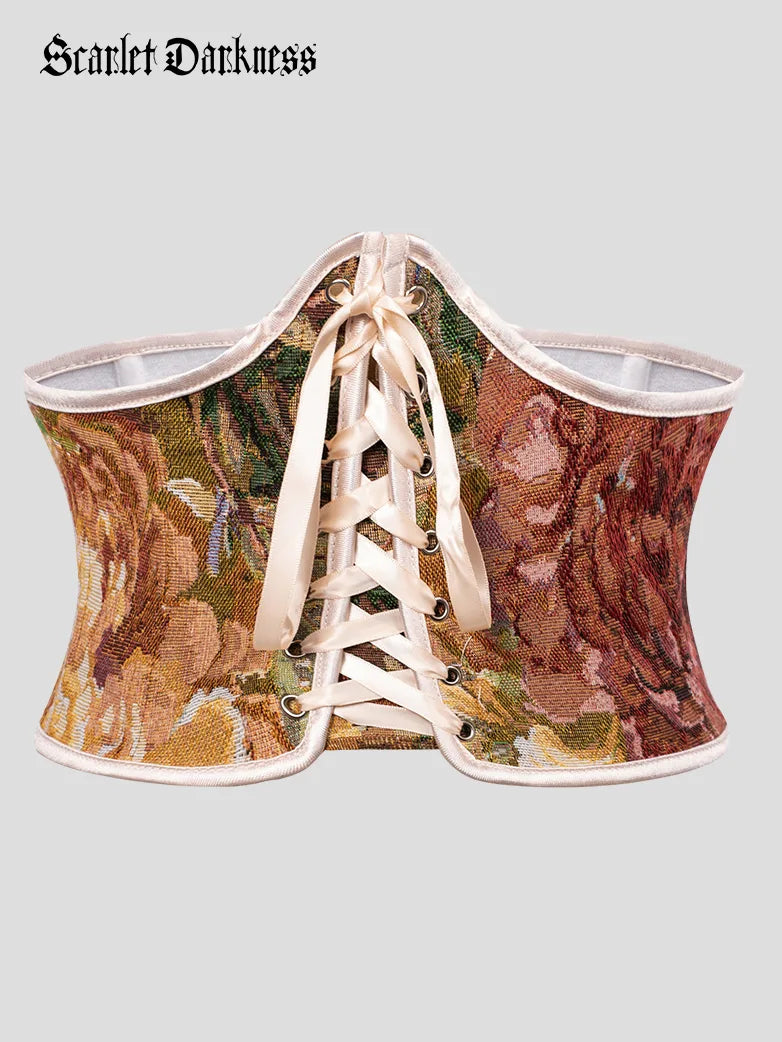 4976 Women\'s Waist Belts Lace Up Boned Underbust Renaissance Corset Belt Scarlet Darkness Renaissance Corset Women Lace-up Waist Belt  main image 4