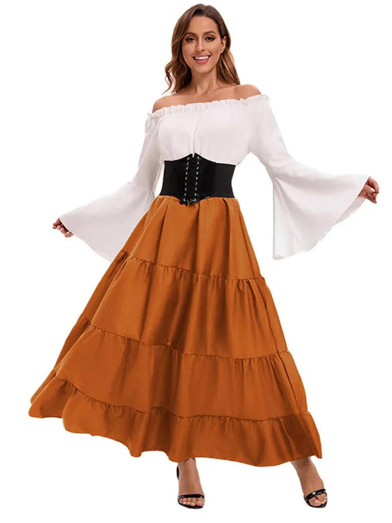 renaissance dress women The SARAH- Fair 3 Pc Fantasy Medieval Cosplay Black Skirt- Costume simpler days when the world was less weary Medieval Corset Dress, Peasant Style