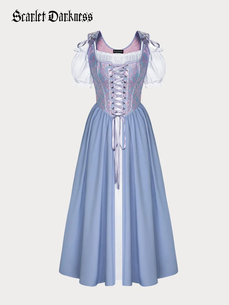 white christmas dresses Mythrojan Traditional Irish Celtic Dress : Chemise and Over Dress Medieval Renaissance Costume SCA LARP : Green