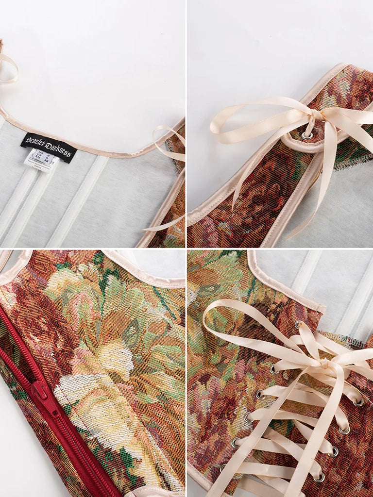 Scarlet Darkness Under Bust Bustier Waist Corset with 11 Bones