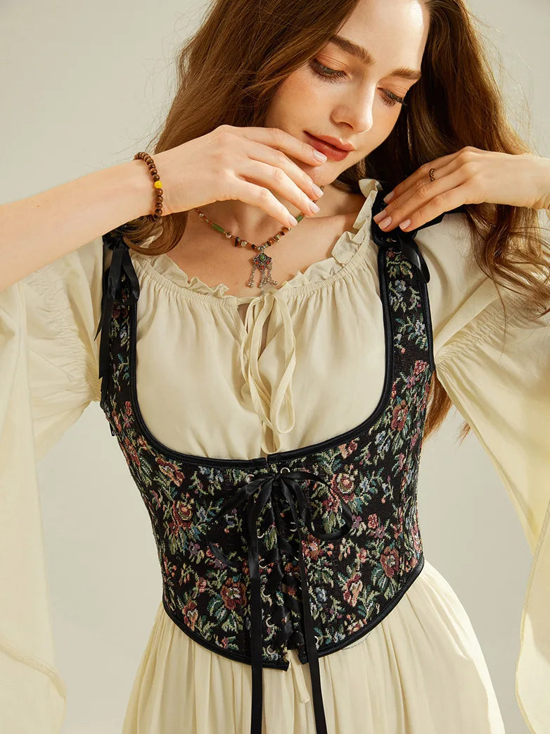 Scarlet Darkness Women Under Bust Bustier Corset with 11 Bones