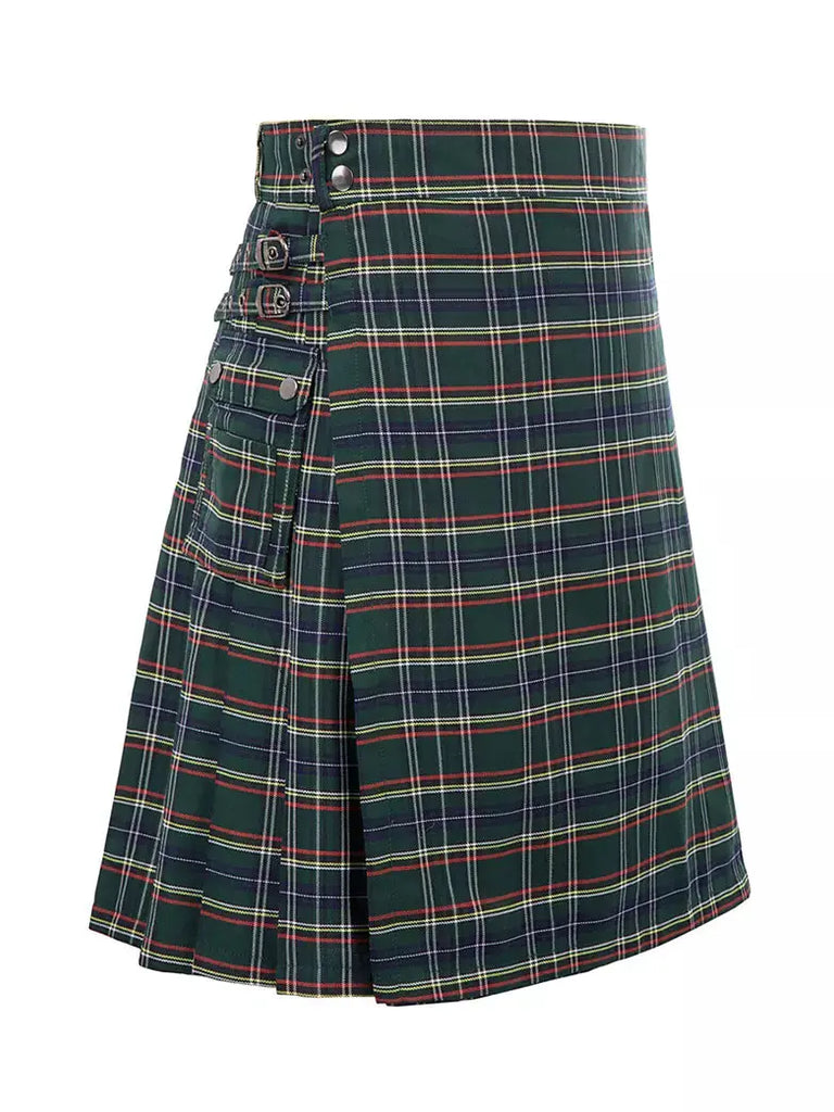 Scottish Mens Tartan Utility Kilt SCARLET DARKNESS