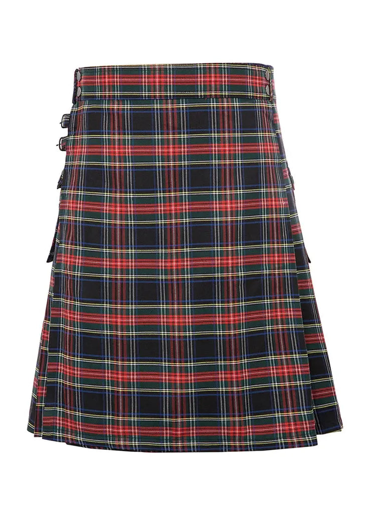 Scottish Mens Tartan Utility Kilt SCARLET DARKNESS