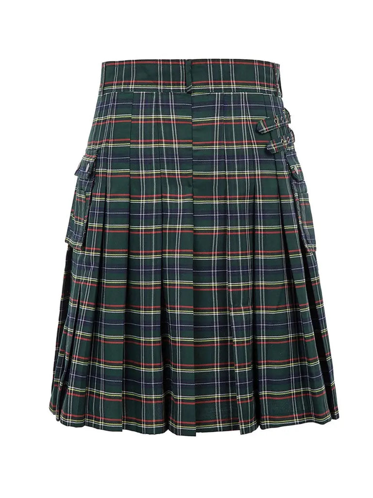 Scottish Mens Tartan Utility Kilt SCARLET DARKNESS