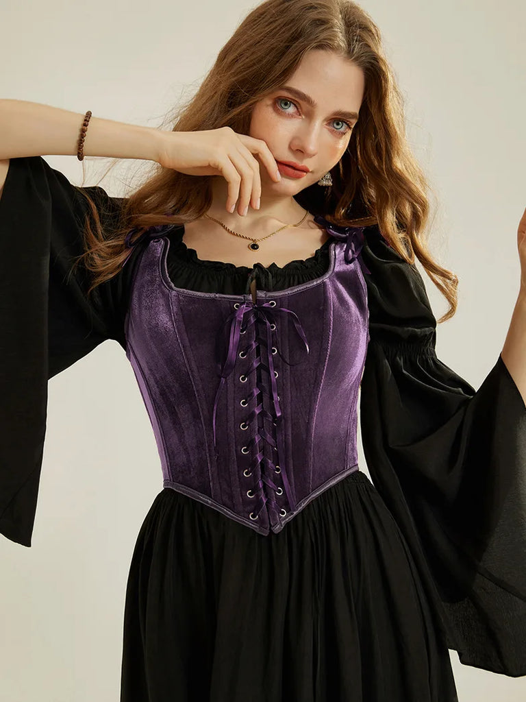 SCARLET DARKNESS Victoriaanse korsetjurk voor dames, elegante SCARLET DARKNESS Victoriaanse korsetjurk voor dames, elegante