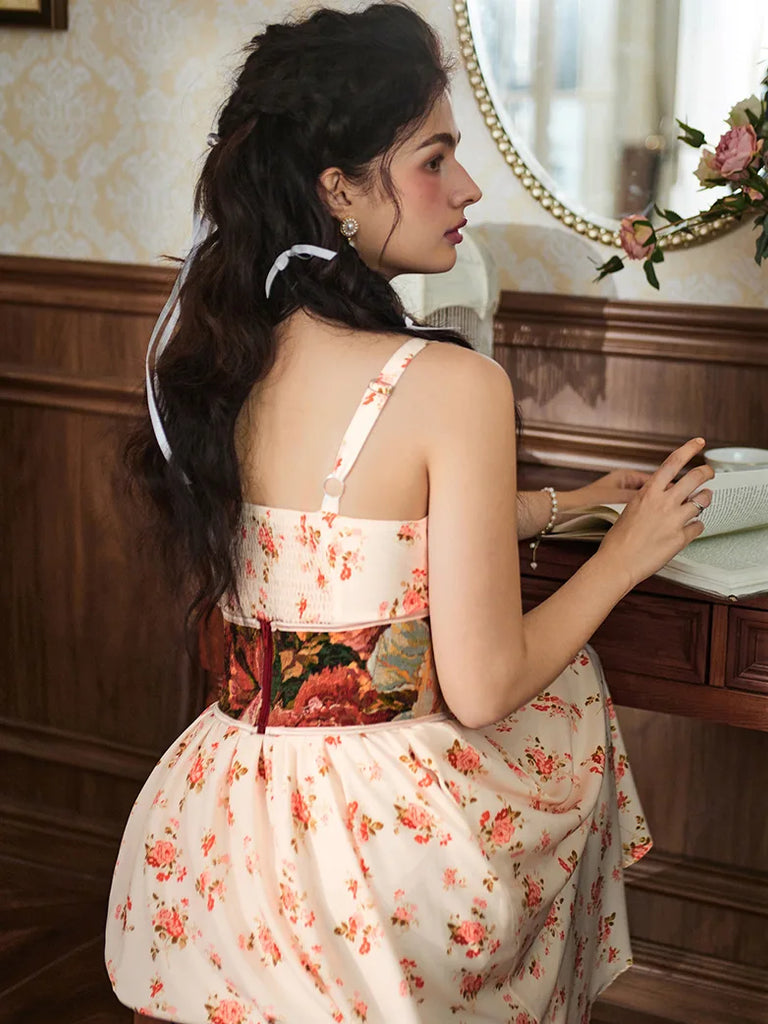 Scarlet Darkness Women Casual Milkmaid Sundress with Pockets