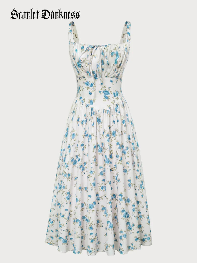 floral dress Scarlet Darkness Hottest Milkmaid Women's Summer Floral Dress