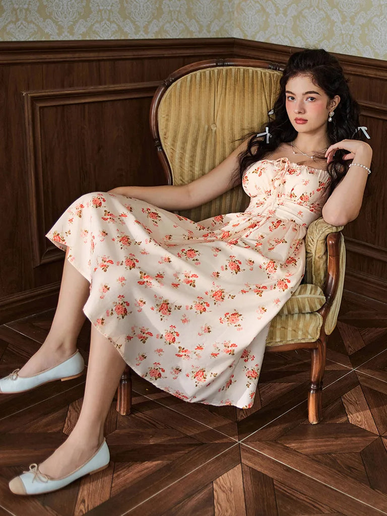 Scarlet Darkness Women Casual Milkmaid Sundress with Pockets