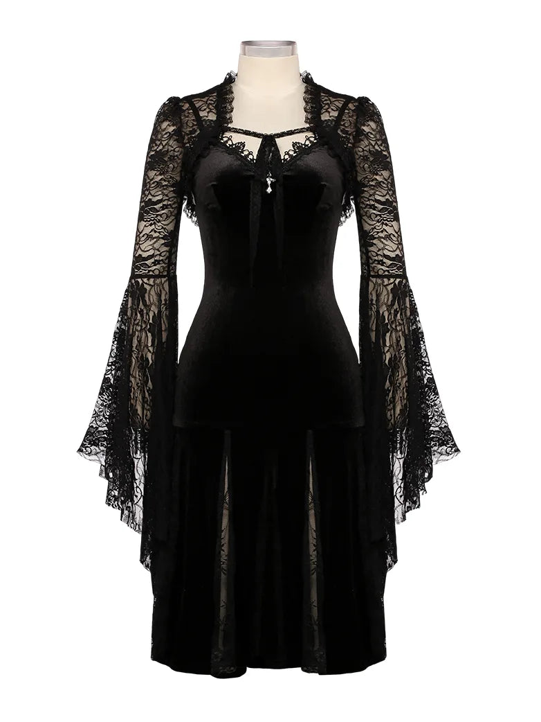 Scarlet Darkness Women Goth Bell Sleeves Lace Cardigan Scarlet Darkness Women Goth Bell Sleeves Lace Cardigan