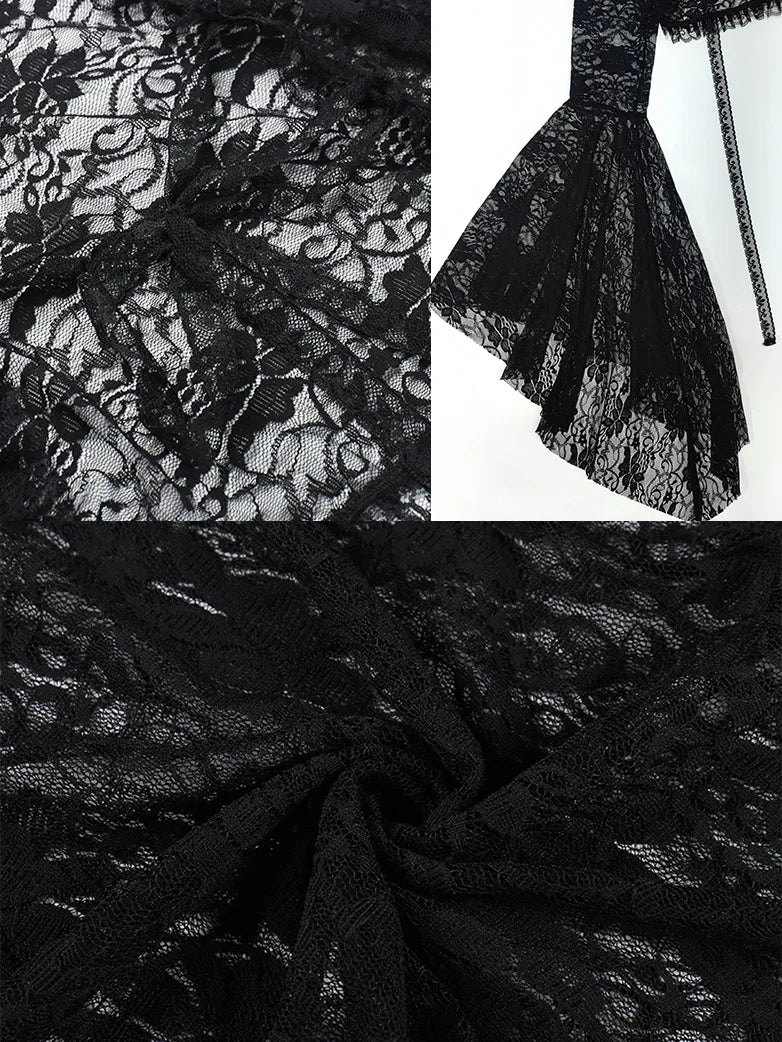 Women Goth Bell Sleeves Lace Cardigan Women Goth Bell Sleeves Lace Cardigan