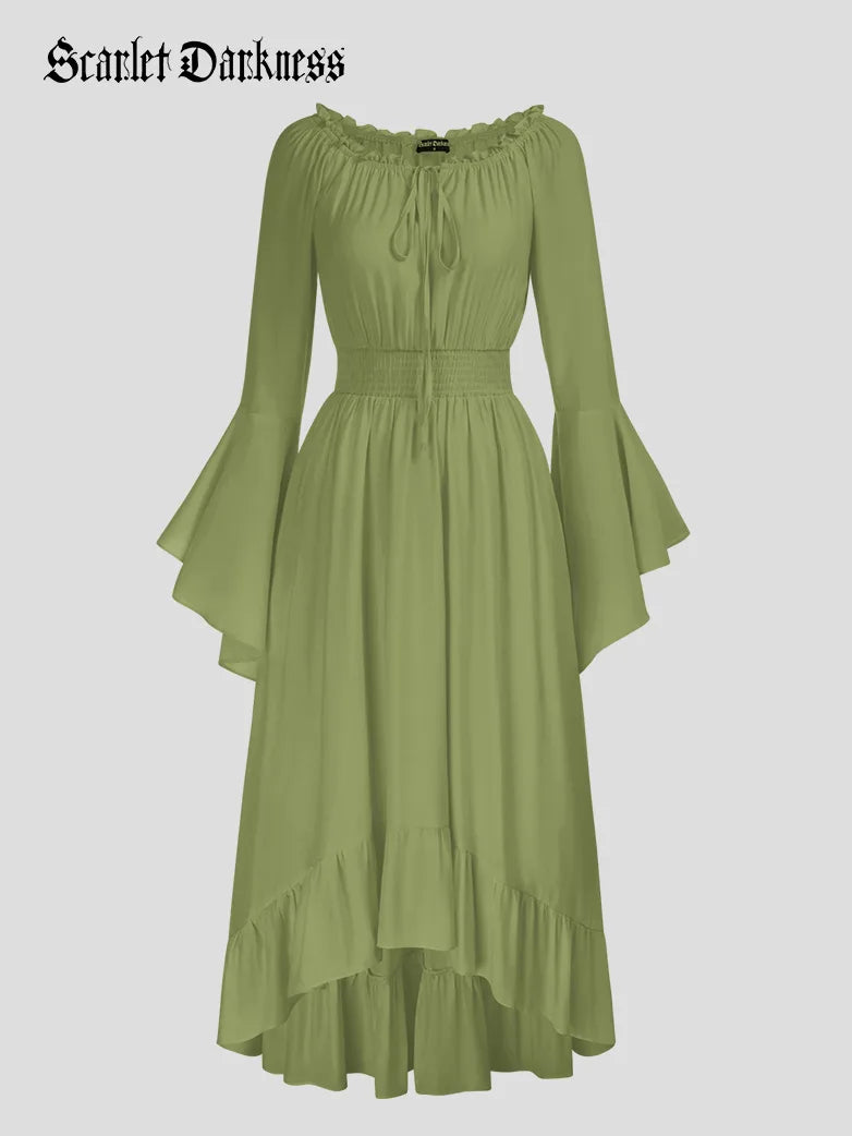 Scarlet Darkness Women Off the Shoulder Renaissance Dress with Pockets