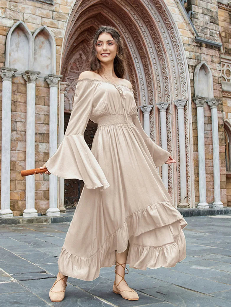 Scarlet Darkness Off the Shoulder Classic Renaissance Dress with