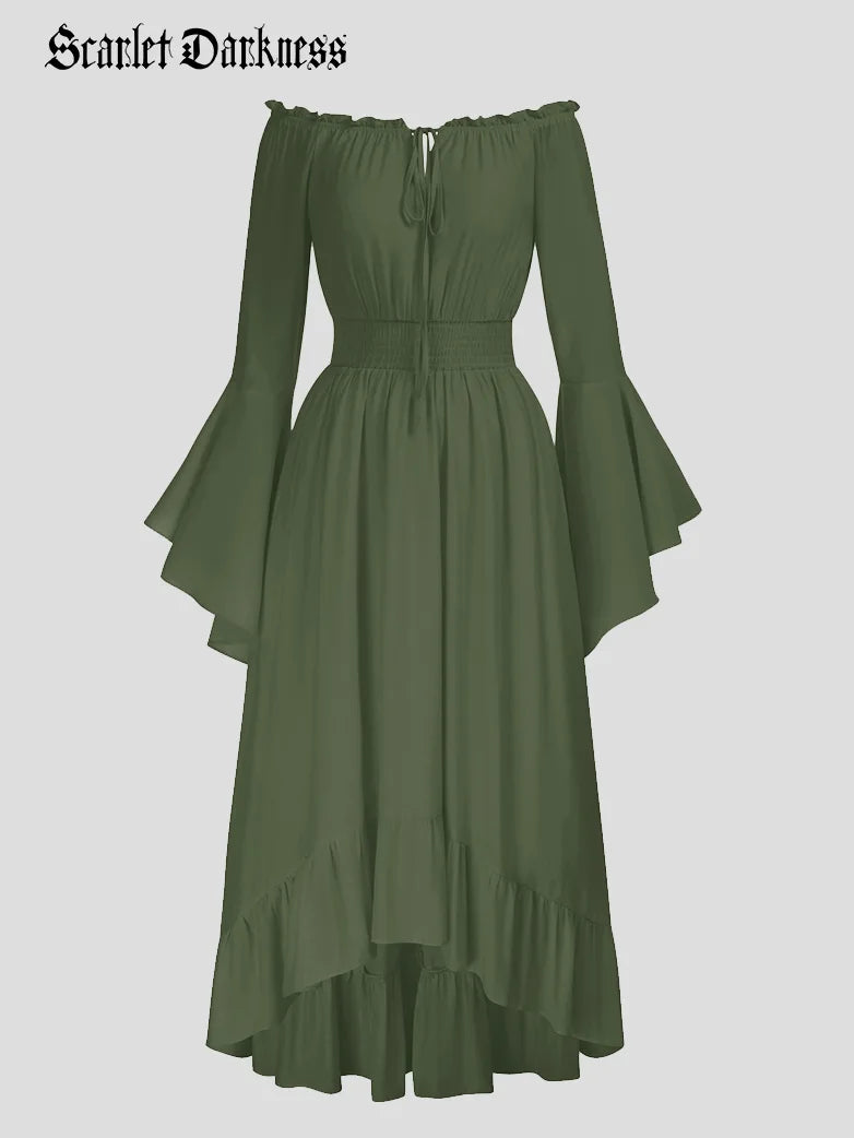 Scarlet Darkness Vestido Renacentista Para Mujer, Hombros