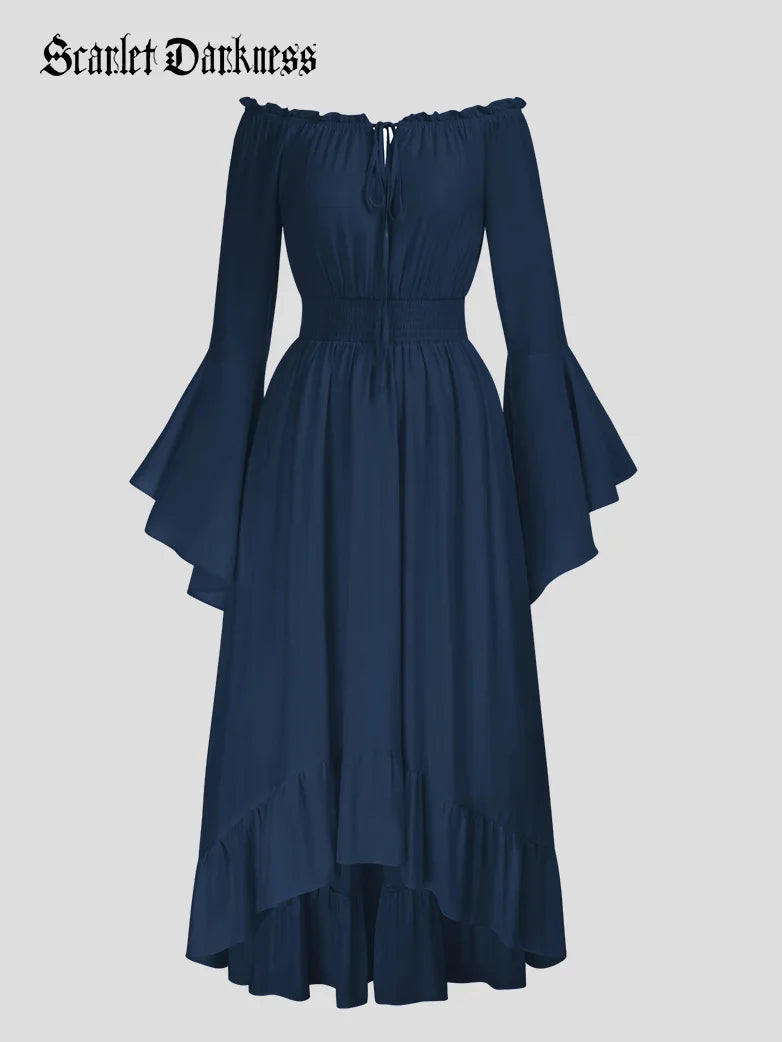 Scarlet Darkness Women Off the Shoulder Renaissance Dress with Pockets Scarlet Darkness Women Off the Shoulder Renaissance Dress with Pockets