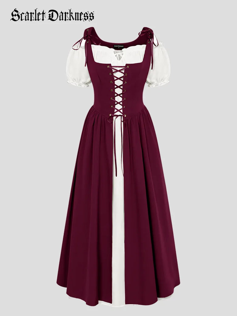 SCARLET DARKNESS Robe corsage médévale pour femme, style Renassance SCARLET DARKNESS Robe corsage médévale pour femme, style Renassance