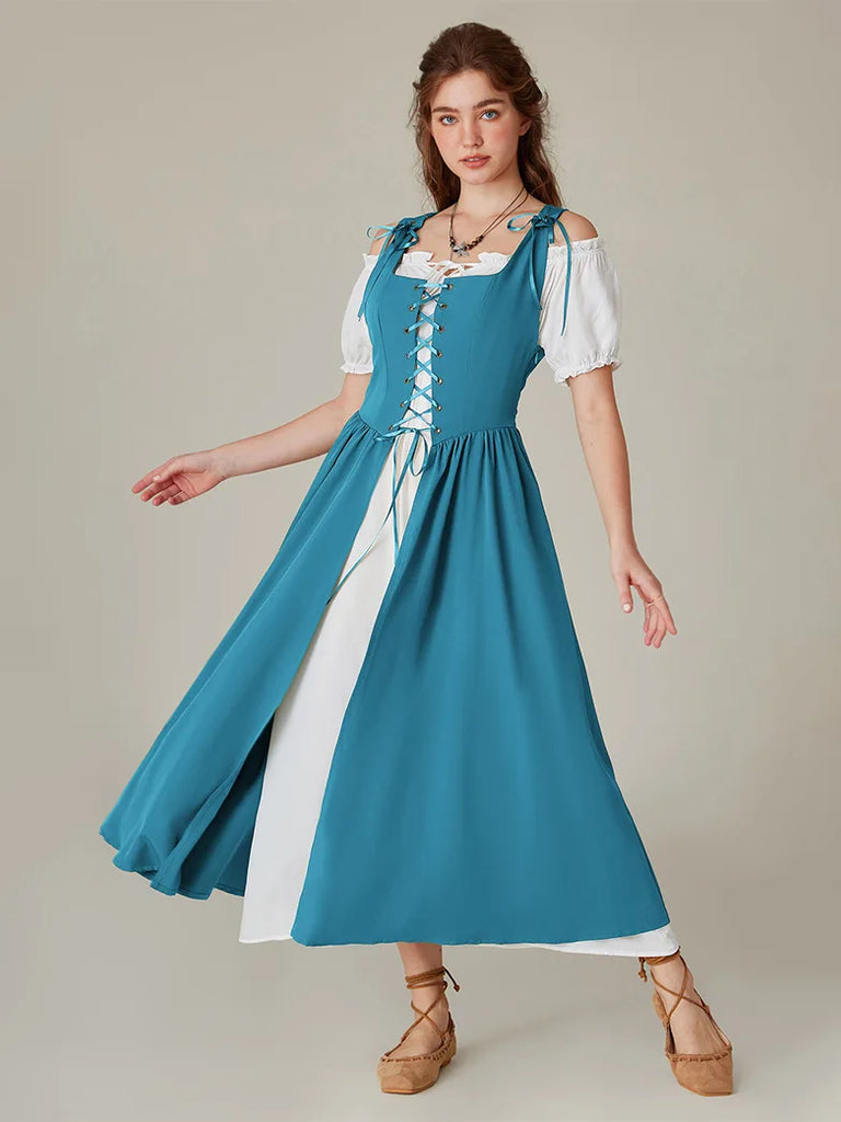 Renaissance Dress For Women Women's Renaissance Costume Dress - Split Bell Sleeve High-Low Medieval Gown For Renaissance Fairs & Halloween Renaissance Dress For Women Women's Renaissance Costume Dress - Split Bell Sleeve High-Low Medieval Gown For Renaissance Fairs & Halloween