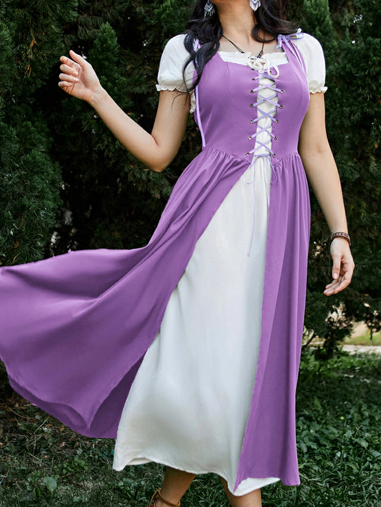 lilac off the shoulder dress medieval Scarlet Darkness Renaissance Fantasy Fairy Costumes Outfits