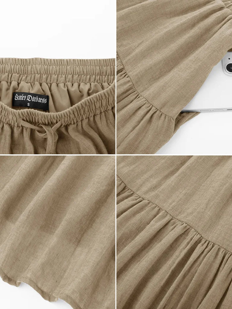 Scarlet Darkness Women Renaissance Tiered Swing Pockets Skirt