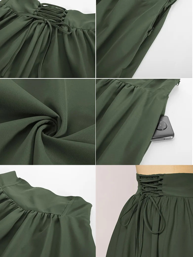 Midi Skirt Christmas Skirt Womens Dark Blue Boho Skirt Knee Length