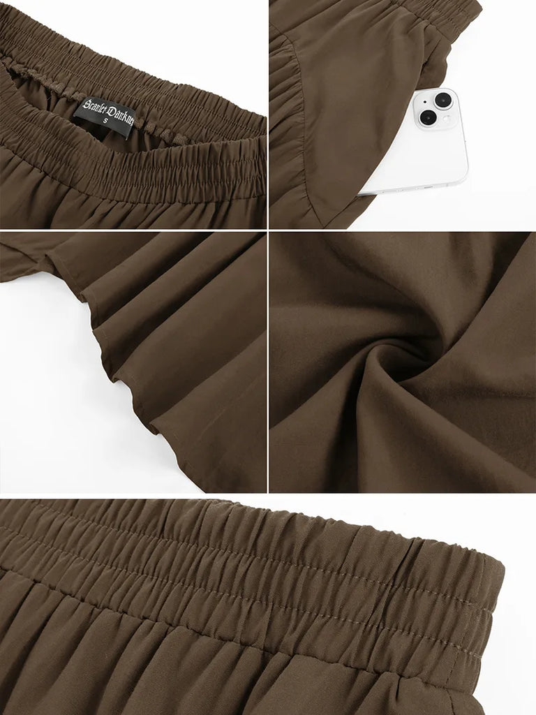 Scarlet Darkness Women Renaissance Tiered Swing Pockets Skirt