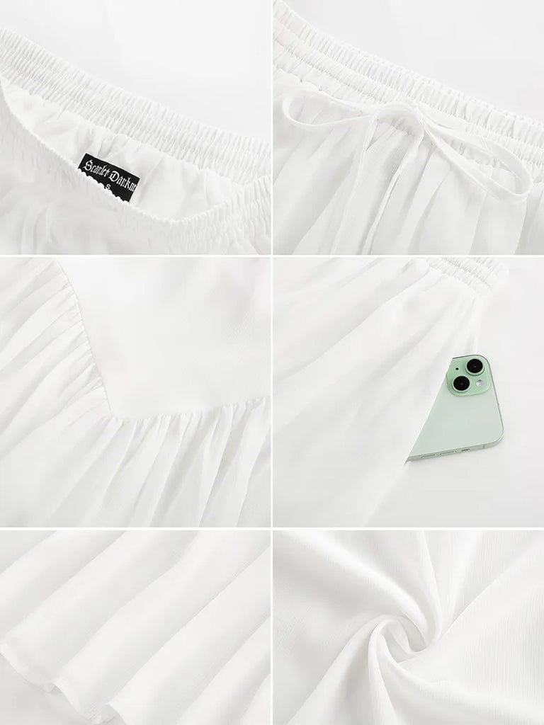 Scarlet Darkness Women Renaissance Tiered Swing Pockets Skirt