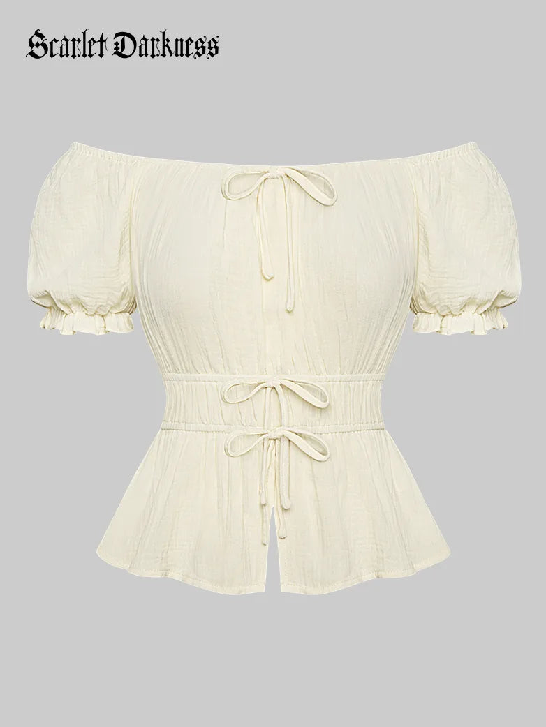 Ripley - BLUSA MUJER TATIENNE CUELLO MAO V CON LAZOS