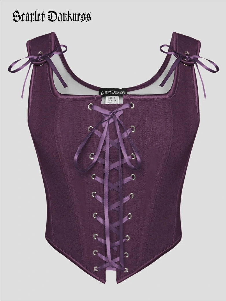 Scarlet Darkness Women U-Neck 14 Bones Top Bustier Body Shape Corset Scarlet Darkness Women U-Neck 14 Bones Top Bustier Body Shape Corset