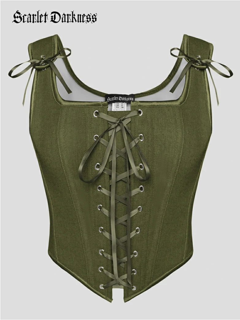 SCARLET DARKNESS Korset Dames met Veters en Bloemen, Bustier met Vierkante Hals Middeleeuws Blauw Paars 46 SCARLET DARKNESS Korset Dames met Veters en Bloemen, Bustier met Vierkante Hals Middeleeuws Blauw Paars 46