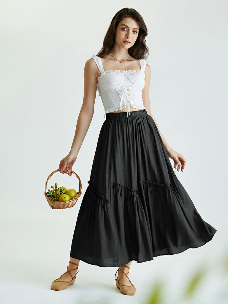 SCARLET DARKNESS Middeleeuwse damesjurk met vetersluiting en pofmouwen, hoge taille, renaissance-maxi-jurken, Donkergroen, L SCARLET DARKNESS Middeleeuwse damesjurk met vetersluiting en pofmouwen, hoge taille, renaissance-maxi-jurken, Donkergroen, L