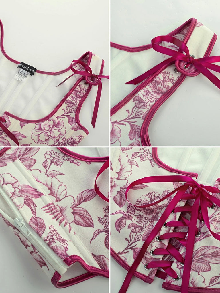 Scarlet Darkness Under Bust Bustier Waist Corset with 11 Bones