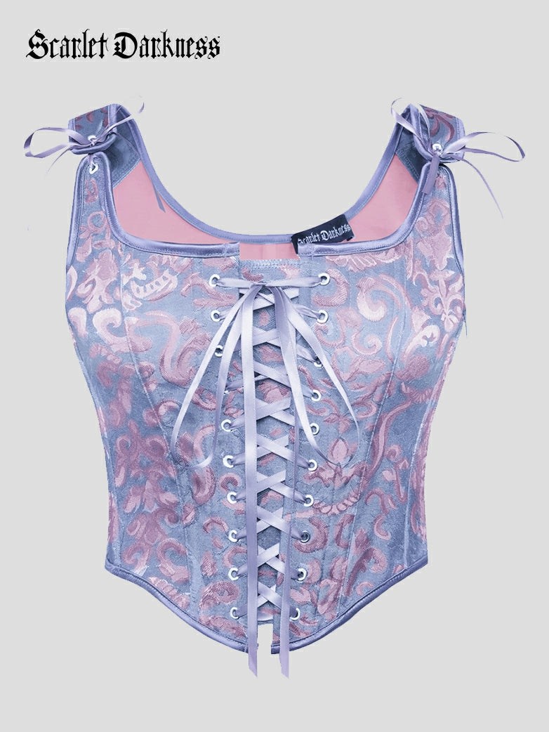 SCARLET DARKNESS Korset voor dames, renaissance, vetersluiting, vest SCARLET DARKNESS Korset voor dames, renaissance, vetersluiting, vest
