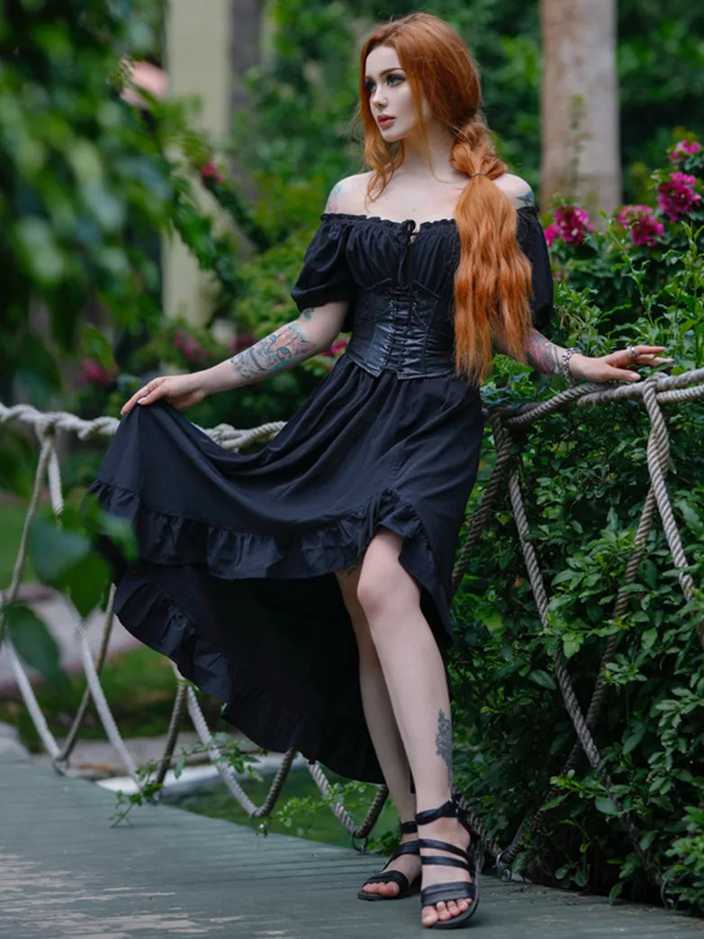 Scarlet Darkness Victorian Fairy Dress with Drawstring and Pockets Scarlet Darkness Victorian Fairy Dress with Drawstring and Pockets