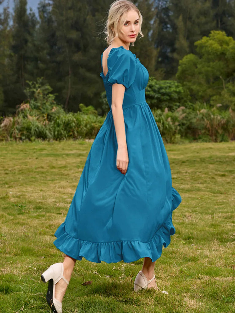 Scarlet Darkness Victorian Fairy Dress with Drawstring and Pockets