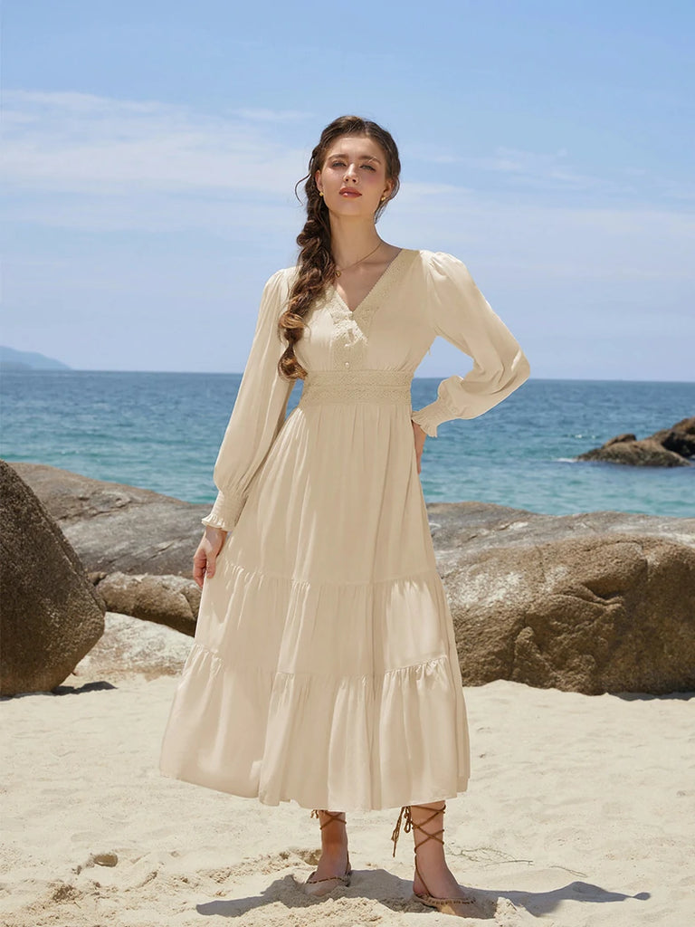 Scarlet Darkness Renaissance Festival Elastic Waist Pockets Dress