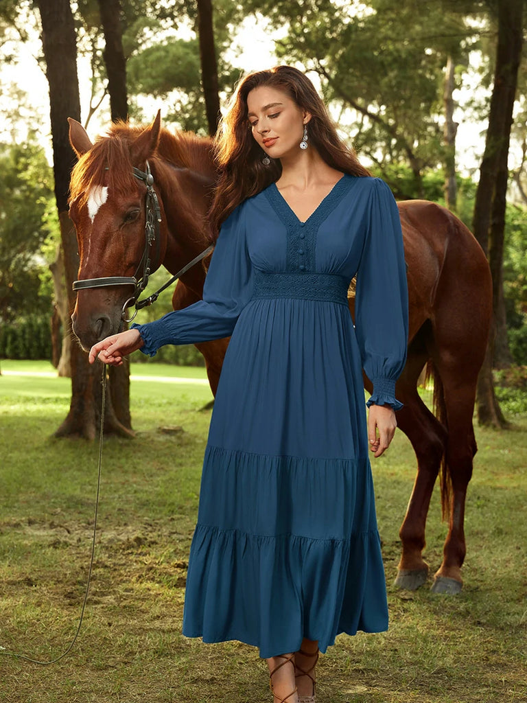 Scarlet Darkness Renaissance Festival Elastic Waist Pockets Dress