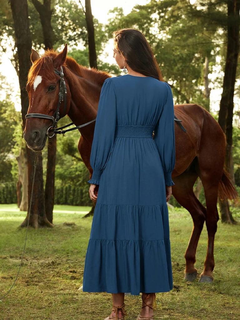 Scarlet Darkness Renaissance Festival Elastic Waist Pockets Dress